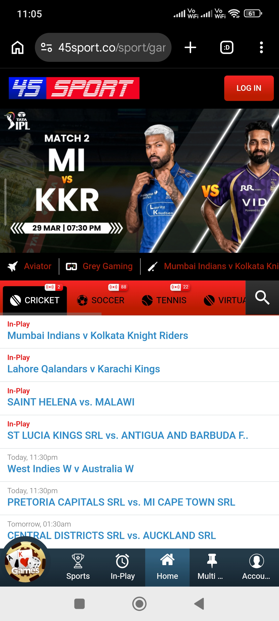 45sports.net screenshot